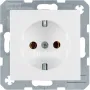 Розетка Berker S.1/B.3/B.7 с заземлением полярная белизна матовая 47431909