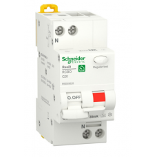 Диференціальний автоматичний вимикач Resi9 Schneider Electric 20 A, 30 мА, 1P + N, 6ka, крива C, тип AC