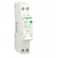 Компактний автоматичний диференціальний вимикач Resi9 Schneider Electric 25 A, 30 мА, 1P + N, 6KA, C крива, тип AC