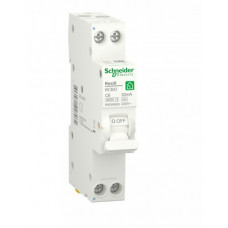 Компактний автоматичний диференціальний вимикач Resi9 Schneider Electric 6 A, 30 мА, 1P + N, 6KA, C крива, тип AC