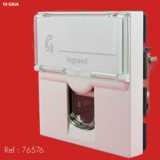 Механизм розетки компьютерной RJ45 STP/FTP кат.10GiGA, 2 мод., Mosaic 76576 цвет «белый»