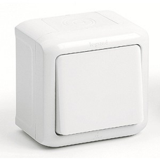 Переключатель 1-клавишный IP44 10A цвет «белый»