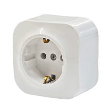 Розетка c заземлением Legrand Quteo 782211, накладная, цвет «белый»