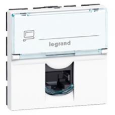 Механизм розетки компьютерной RJ45 UTP кат.6e, 2 мод., Mosaic 76564 цвет «белый»