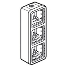 Коробка 3-ная накладная, вертикальная Legrand Plexo 69679, цвет «серый»