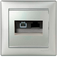 Розетка информационная 2-ная RJ 45 «6e UTP+RJ11» Valena 770280