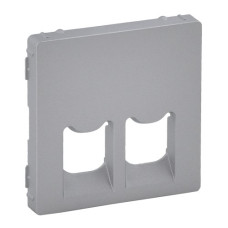 Лицевая панель для розетки RJ45+RJ11, Valena Life, цвет «алюминий» 755422