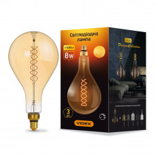 LED лампа VIDEX Filament PS160FASD 8W E27 2200K Дімерна бронза