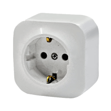 Розетка c заземлением, с защитными шторками, Legrand Quteo 782211, накладная, цвет «белый»