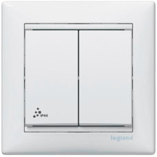 Переключатель 2-кл. IP44, Valena 770098 цвет «белый»