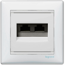 Розетка компьютерная 2xRJ45 UTP кат.6e Valena 774247 цвет «белый»