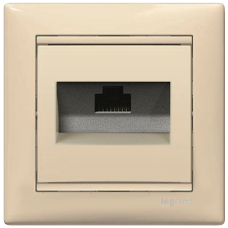 Розетка компьютерная RJ45 UTP кат.6e Valena 774146 «слоновая кость»