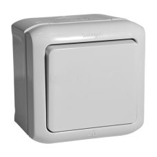 Виключатель 1-клавишный IP44 10A, серый
