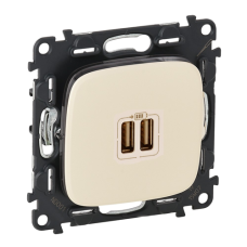 Розетка 2-ая USB для зарядки, Valena Allure, цвет «слоновая кость» 754996