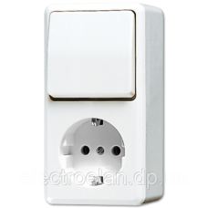 SCHUKO®-розетка 16 A / 250 B ~ з універсальним вимикачем 10 AX / 250 B ~ 676A 676AWW