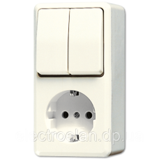 SCHUKO®-розетка 16 A / 250 B ~ з двухклавишным вимикачем 10 A / 250 B ~ 675A
