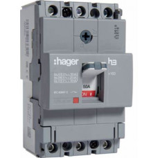 Силовий автоматичний вимикач Hager x160, In=50А, 3п, 18kА