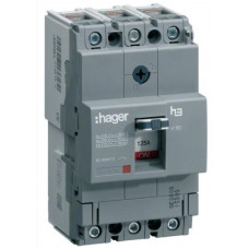 Силовий автоматичний вимикач Hager x160, In=125А, 3п, 18kА
