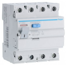 Дифреле (ПЗВ) Hager 4P 40A 300mA A S