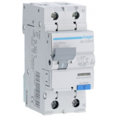 Диференціальний автоматичний вимикач Hager 1+N, 20A, 30 mA, B, 6 КА, A, 2м