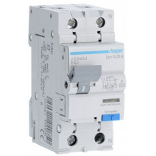 Диференціальний автоматичний вимикач Hager 1+N, 40A, 30 mA, B, 6 КА, A, 2м