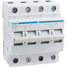 Перемикач Hager SF263, 1+N, 63A/250В, 4м