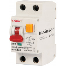 Вимикач диференціального струму (дифавтомат) E.NEXT e.industrial.elcb.2.C25.30, 2р, 25А, С, 30мА