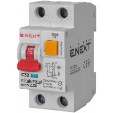 Вимикач диференціального струму (дифавтомат) E.NEXT e.industrial.elcb.2.C32.30, 2р, 32А, С, 30мА