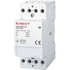 Модульний контактор E.NEXT e.mc.220.4.25.2NO+2NC, 4р, 25А, 2NO+2NC, 220В