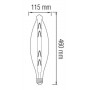 Светодиодная лампа Horoz Electric Filament ELLIPTIC-XL 8W Е27 Титан