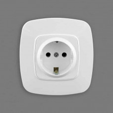 Розетка Horoz Electric одинарна з заземленням біла ELA