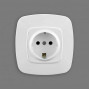 Розетка Horoz Electric одинарная с заземлением белая ELA