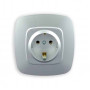 Розетка Horoz Electric одинарная с заземлением серебро ELA