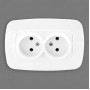 Розетка Horoz Electric двойная без заземления белая ELA
