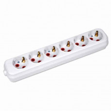 Колодка Horoz Electric 6 гнізд з заземленням