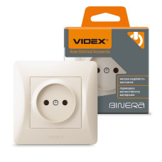 Розетка VIDEX одинарна BINERA кремова IP20