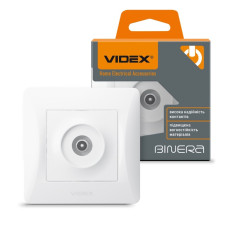 Розетка TV VIDEX одинарна телевізійна BINERA біла IP20