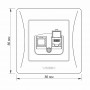 Розетка CAT6 VIDEX одинарна комп'ютерна BINERA чорний графіт IP20