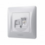 Розетка CAT6 VIDEX одинарная компьютерная BINERA серебряный шелк IP20