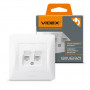 Розетка CAT6+CAT3 VIDEX двойная BINERA белая IP20