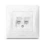 Розетка CAT6+CAT3 VIDEX двойная BINERA белая IP20