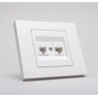 Розетка компьютерная двойная (CAT6) Ovivo белая GRANO