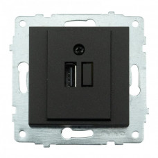 Механізм розетки USB з адаптером Ovivo GRANO чорний