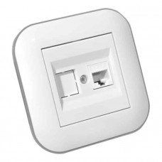 Розетка комп’ютерна (CAT6) Ovivo LOFT білий+сірий