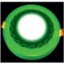 Світлодіодний світильник DownLight Ecostrum з підсвічуванням 3+3W вбудоване коло, хвиля зелений