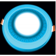 Світлодіодний світильник DownLight Ecostrum с подсветкой 6+3W встраиваемый круг, греція синій
