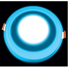 Світлодіодний світильник DownLight Ecostrum с подсветкой 6+3W встраиваемый круг, моно синій
