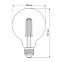 LED лампа VIDEX Filament G125FAD 7W E27 2200K дімерна бронза