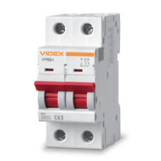 Автоматичний вимикач VIDEX RESIST RS4 2п 63А С 4,5кА