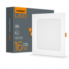 LED світильник VIDEX Back вбудований квадрат 16W 5000K